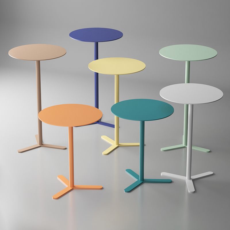 Mid-Century Metal Side End Table Pedestal Corner Table for Living Room