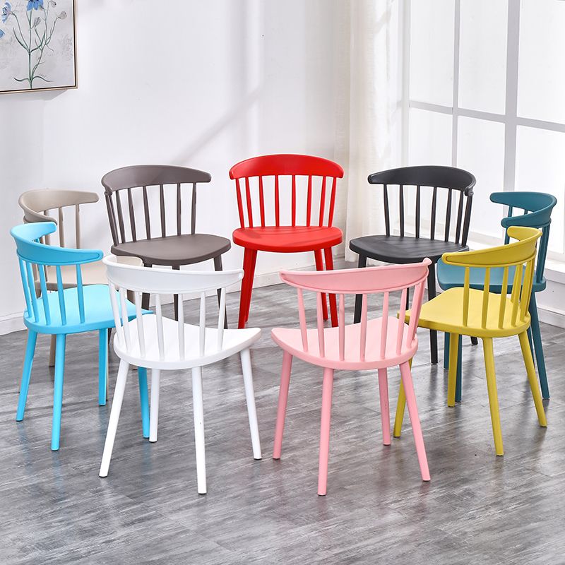 Contemporary Style Plastic Dining Armchair Windsor Back Side Chair for Home Clearhalo ' kitchen&dining_furn' 'Dining Chairs' 'Dining Tables & Seating' 'dining_chair' 'furn' 'furn_dining_chair' 'Furniture' 'furniture_dining_chair' 'Kitchen & Dining Furniture' 'kitchen' 1200x1200_f02b5700-c904-4016-ad8d-e326ca67dcad