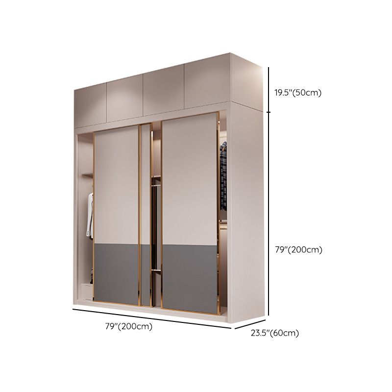 Contemporary Style Wardrobe Wooden Bedroom Wardrobe Closet with Shelves