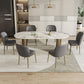 Luxury Oval Dining Table Stainless Steel Double Pedestal Dining Table
