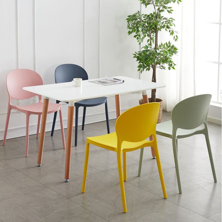 Stackable Plastic Armless Dining Chairs Indoor Scandinavian Side Chair Clearhalo ' kitchen&dining_furn' 'Dining Chairs' 'Dining Tables & Seating' 'dining_chair' 'furn' 'furn_dining_chair' 'Furniture' 'furniture_dining_chair' 'Kitchen & Dining Furniture' 'kitchen' 1200x1200_f02cf0b1-85c6-439e-ac1c-933b831ae78c
