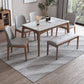 Rectangle 4 Legs Table Mid-Century Modern White Top Fixed Table Clearhalo ' dining_table' 'Dining Tables & Seating' 'Dining Tables' 'furn' 'furn_dining_table' 'Furniture' 'furniture_dining_table' 'Kitchen & Dining Furniture' 'kitchen&dining_furn' 'kitchen' 'kitchen_dining_table' 1200x1200_f02e3895-3f8a-49c2-9aa4-049c4e0ca9e5
