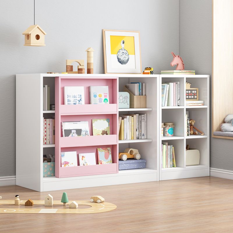 Closed Wooden Bookshelf Modern Home Living Room Square Bookcase