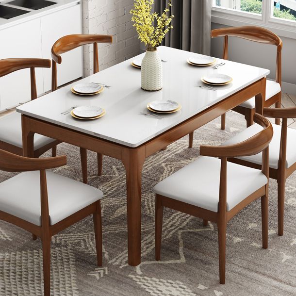 4-foot Stone Furniture Midcentury Style Rectangle Dining Table for Indoor Clearhalo ' dining_table' 'Dining Tables & Seating' 'Dining Tables' 'furn' 'furn_dining_table' 'Furniture' 'furniture_dining_table' 'Kitchen & Dining Furniture' 'kitchen&dining_furn' 'kitchen' 'kitchen_dining_table' 1200x1200_f02f77ef-5ae8-4c2b-8043-eeb5532a914d