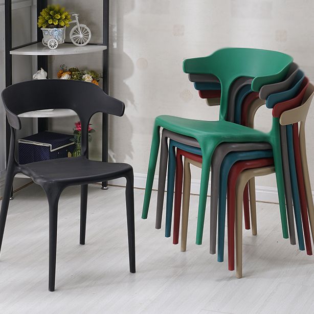 Contemporary Style Stackable Chair Open Back Kitchen Arm Chair with Plastic Legs Clearhalo 'Dining Chairs' 'Dining Tables & Seating' 'dining_chair' 'Furniture' 'furniture_dining_chair' 'Kitchen & Dining Furniture' 1200x1200_f030cad9-9b57-4d12-8f66-a78ef8df19b1