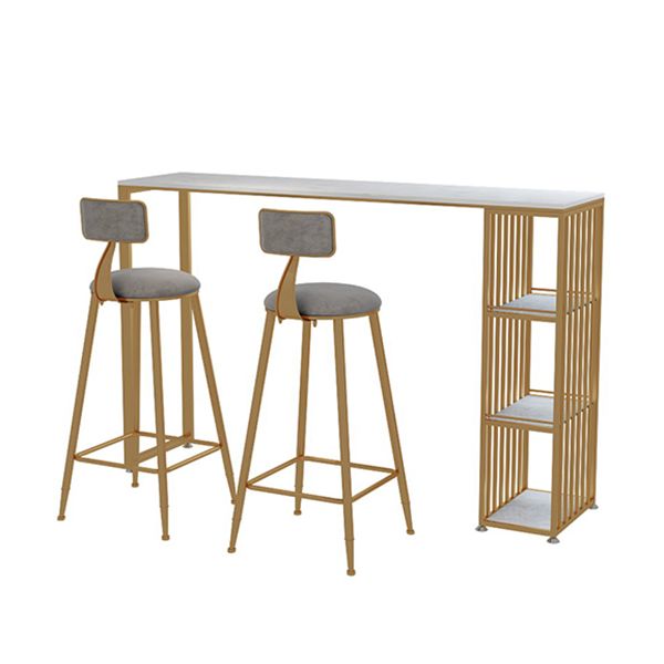 Glam Faux Marble Bar Dining Table Rectangle Bar Table for Dining Room Clearhalo 'Bar Furniture' 'Bar Tables' 'bar_tables' 'furn' 'furn_bar_tables' 'Furniture' 'Kitchen & Dining Furniture' 1200x1200_f03194bd-2dc9-44d4-b864-c96716480ea7