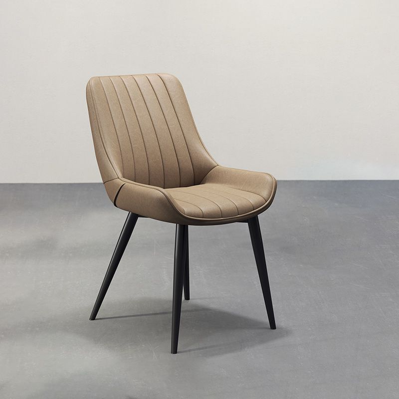 Modern Style Upholstered Armless Dining Chairs Solid Back Side Chairs for Home Use Clearhalo ' kitchen&dining_furn' 'Dining Chairs' 'Dining Tables & Seating' 'dining_chair' 'furn' 'furn_dining_chair' 'Furniture' 'furniture_dining_chair' 'Kitchen & Dining Furniture' 'kitchen' 1200x1200_f0327225-6d91-4c31-9a47-4f24fb57ff8e