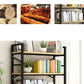 Contemporary Metal and Wooden Shelf Bookcase Open Book Shelf for Study Room