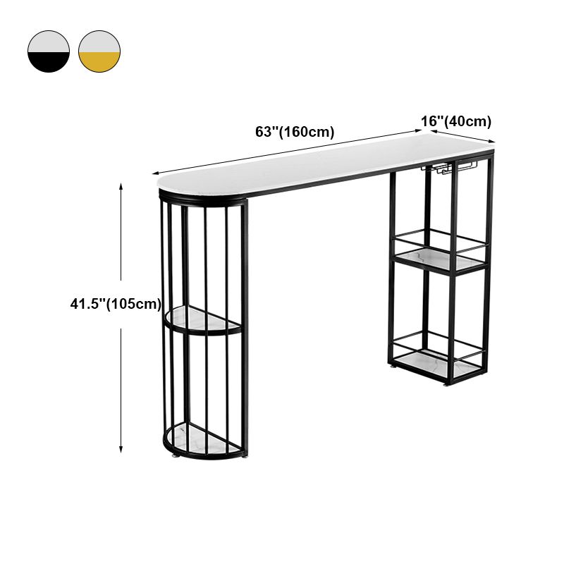 Marble Indoor Double Pedestal Cocktail Bar Table Storage Modern Pub/Bar Table Clearhalo 'Bar Furniture' 'Bar Tables' 'bar_tables' 'furn' 'furn_bar_tables' 'Furniture' 'furniture_bar_tables' 'Kitchen & Dining Furniture' 'kitchen&dining_furn' 'kitchen' 1200x1200_f0341bef-bfb8-4e95-ac79-acfa80cd1279