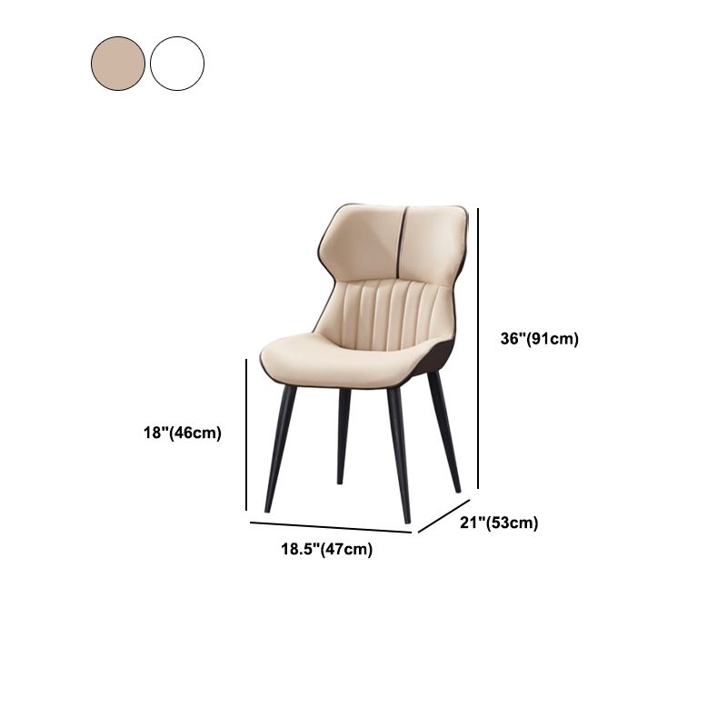 Silla lateral de cuero y metal de cuero y metal