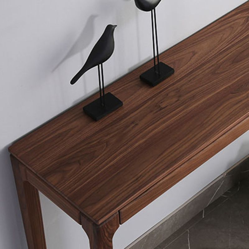 Mid-Century Modern Sofa Table 4 Legs Wood Rectangle Storage Walnut Console Table Clearhalo 'Console Tables' 'console_tables' 'Entry & Mudroom Furniture' 'furn' 'furn_console_tables' 'Furniture' 1200x1200_f035549a-2970-4e43-a3fc-3cb11c1c7d7f