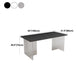 Rectangular Stone Dining Table Acrylic Furniture with Double Pedestal in Matte Finish