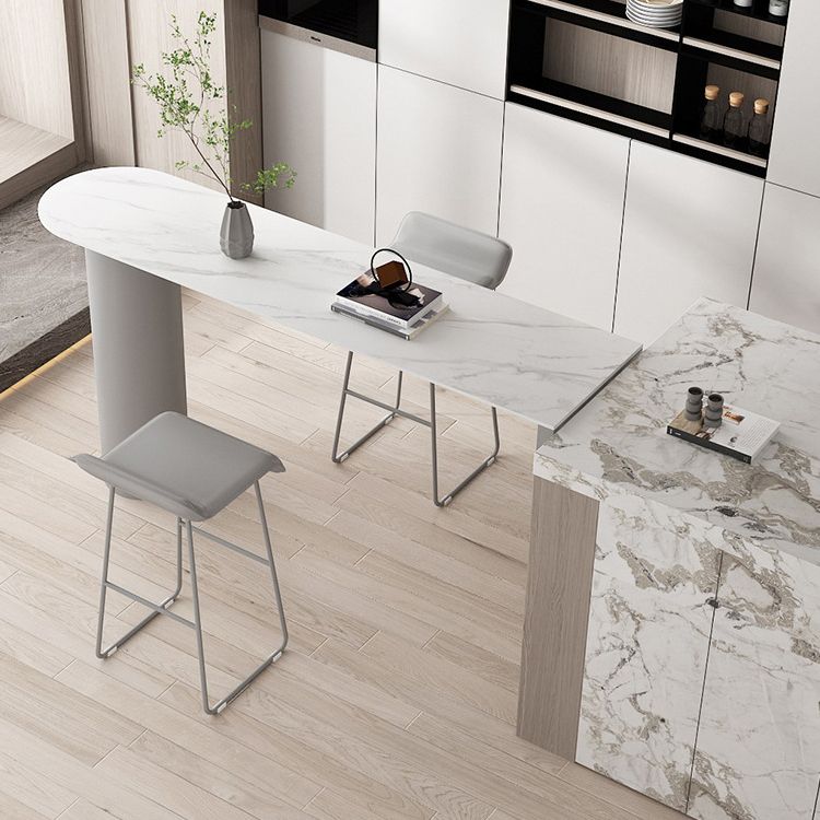 Stone Bar Dining Table Modern Bar Table with Double Pedestal Base for Kitchen Dining Room Clearhalo 'Bar Furniture' 'Bar Tables' 'bar_tables' 'furn' 'furn_bar_tables' 'Furniture' 'furniture_bar_tables' 'Kitchen & Dining Furniture' 1200x1200_f036deb5-c013-4fd7-89ec-fa3b916c58f9