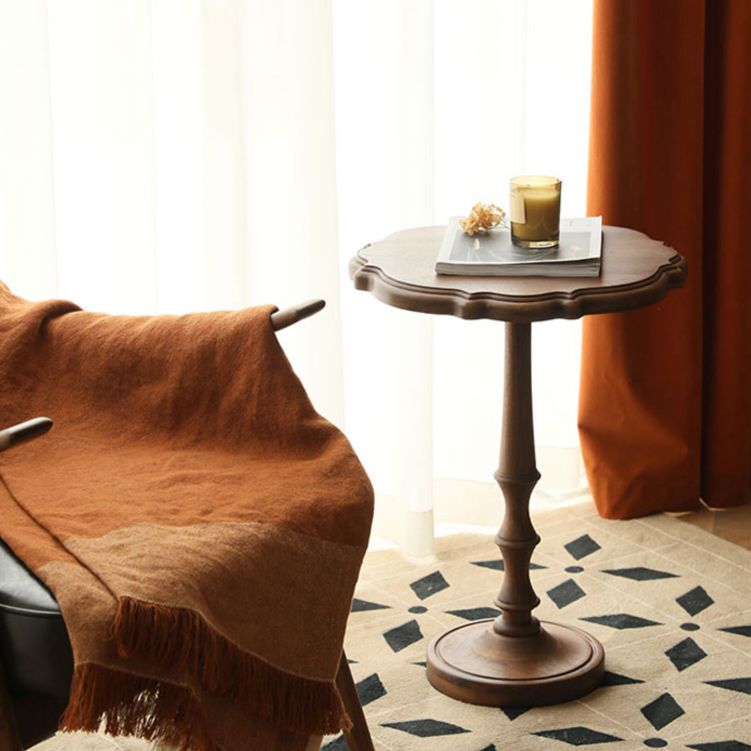 Tavolo rotondo in legno massiccio con base a base di piedistallo Base laterale in stile country francese