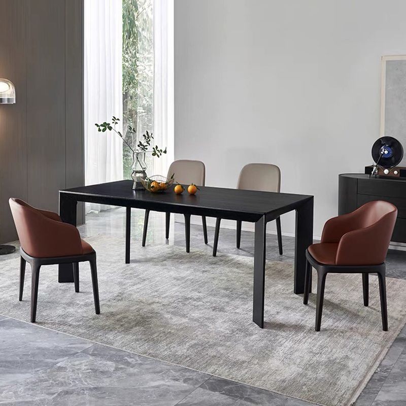 Industrial Rectangle Dining Room Table Solid Wood Fixed Kitchen Desk Clearhalo 'Dining Tables & Seating' 'Dining Tables' 'dining_table' 'furn' 'furn_dining_table' 'Furniture' 'Kitchen & Dining Furniture' 1200x1200_f0379188-74d5-443a-a35d-ba95633b1ce5