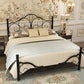 Industrial Open-Frame Bed Retro Metallic Low Profile Bed Frame with Headboard