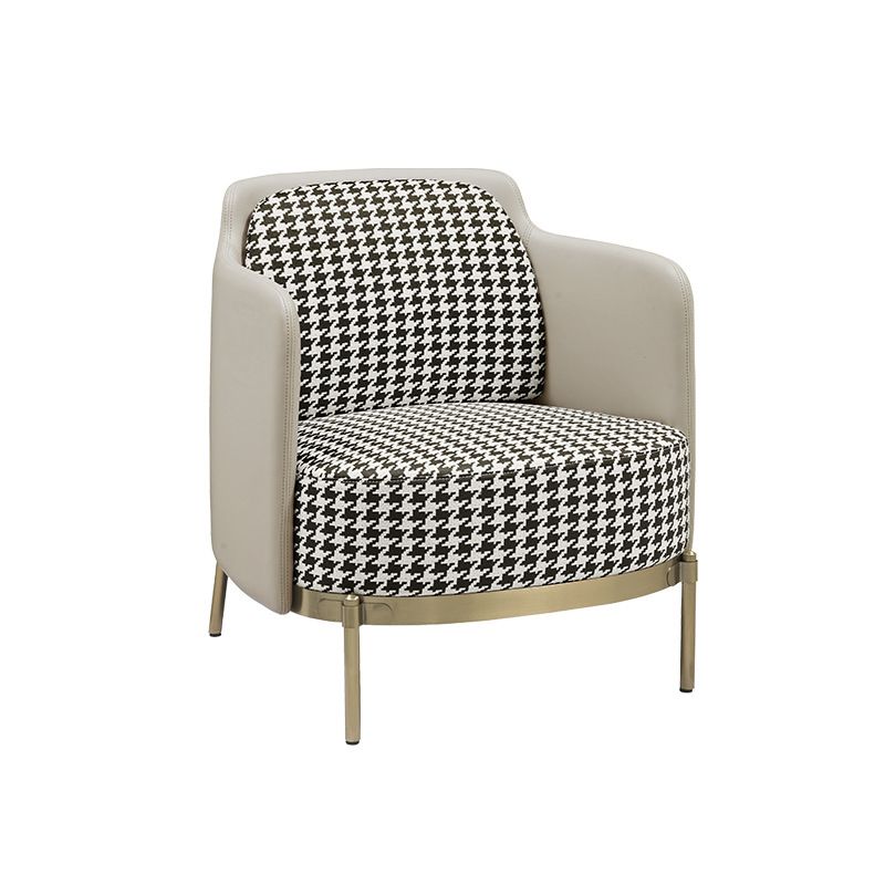 24.40 "brede stoel linnen metalen frame stoel met basis vierpoten voor woonkamer