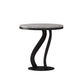 Modern Slate Round Side Table 19.6" Tall Iron Abstract End Table