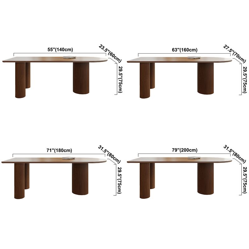 Modern Solid Wood Irregular Shape Dining Table Kitchen Dining Table with Double Pedestal Bases Clearhalo ' dining_table' 'Dining Tables & Seating' 'Dining Tables' 'furn' 'furn_dining_table' 'Furniture' 'furniture_dining_table' 'Kitchen & Dining Furniture' 'kitchen&dining_furn' 'kitchen' 'kitchen_dining_table' 1200x1200_f0391a59-7317-4da4-8d58-887939484f07