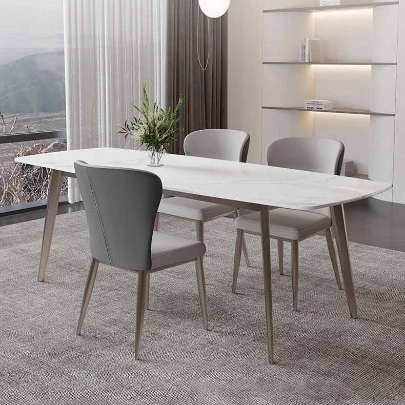 Glam Dining Table Sintered Stone Table with Metal Legs for Home Use Clearhalo 'Dining Tables & Seating' 'Dining Tables' 'dining_table' 'furn' 'furn_dining_table' 'Furniture' 'Kitchen & Dining Furniture' 1200x1200_f0394387-060a-4485-a589-efe57c72fcc2