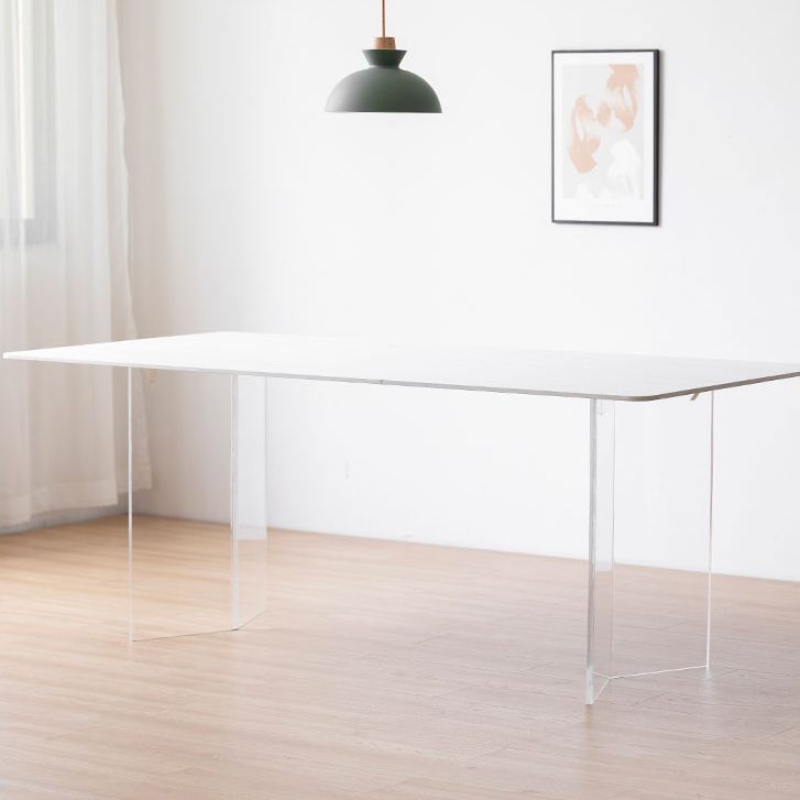 Sintered Stone Dining Table Modern Rectangle Dining Table with Acrylic Base Clearhalo ' dining_table' 'Dining Tables & Seating' 'Dining Tables' 'furn' 'furn_dining_table' 'Furniture' 'furniture_dining_table' 'Kitchen & Dining Furniture' 'kitchen&dining_furn' 'kitchen' 'kitchen_dining_table' 1200x1200_f0396265-a429-41ac-8c22-138c89521c42