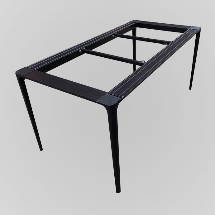 Modern Style Traditional Height Dining Set with White Fixed Table and 4 Black Legs Base Clearhalo 'Dining Room Sets' 'Dining Tables & Seating' 'dining_room_set' 'furn' 'furn_dining_room_set' 'Furniture' 'furniture_dining_room_set' 'Kitchen & Dining Furniture' 'kitchen&dining_furn' 'kitchen' 1200x1200_f039710a-6c1b-4076-ac09-adc49ed46175