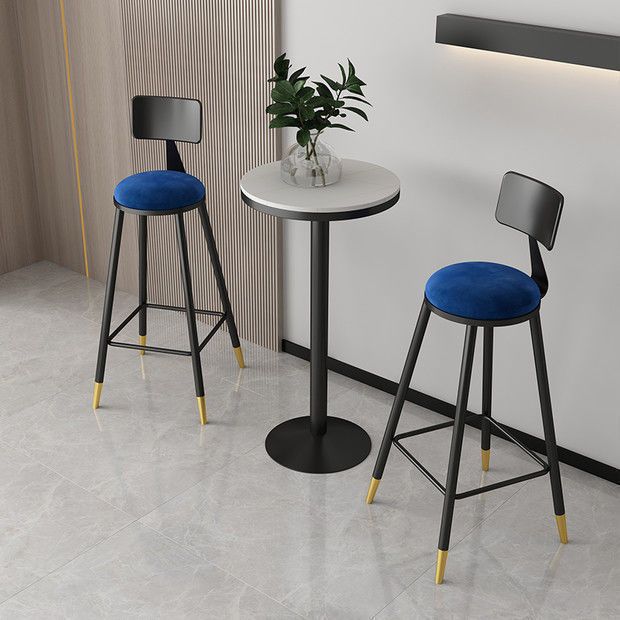Industrial Bar Table Dining Table with Pedestal Base for Kitchen Living Room Clearhalo 'Bar Furniture' 'Bar Tables' 'bar_tables' 'furn' 'furn_bar_tables' 'Furniture' 'Kitchen & Dining Furniture' 1200x1200_f03a1141-1fd4-4d6e-a1a8-6e432270c38a