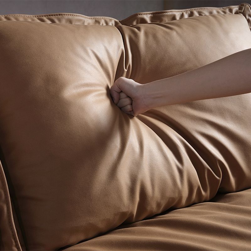 Colora stazionaria Resistente alla pelle in fux soggiorno braccio top braccio marrone scuro