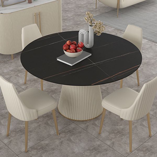 Round Sintered Stone Dining Table Traditional Luxury Table for Home Clearhalo 'Dining Tables & Seating' 'Dining Tables' 'dining_table' 'furn' 'furn_dining_table' 'Furniture' 'furniture_dining_table' 'Kitchen & Dining Furniture' 'kitchen' 'kitchen_dining_table' 1200x1200_f03ada85-dd40-4a06-9499-82061e365f71