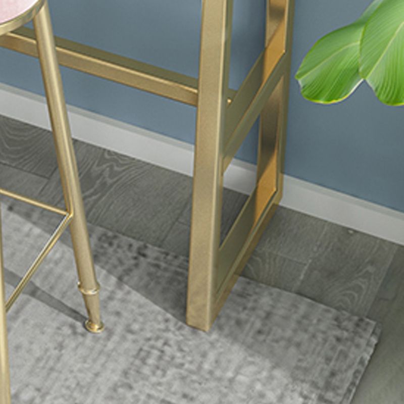 Glam White Marble Table with Rectangle Table Top Gold Trestle Table - 41.3" H Clearhalo 'Bar Furniture' 'Bar Tables' 'bar_tables' 'furn' 'furn_bar_tables' 'Furniture' 'furniture_bar_tables' 'Kitchen & Dining Furniture' 1200x1200_f03b8485-ffb6-4181-bf58-59dbd53f2e1a