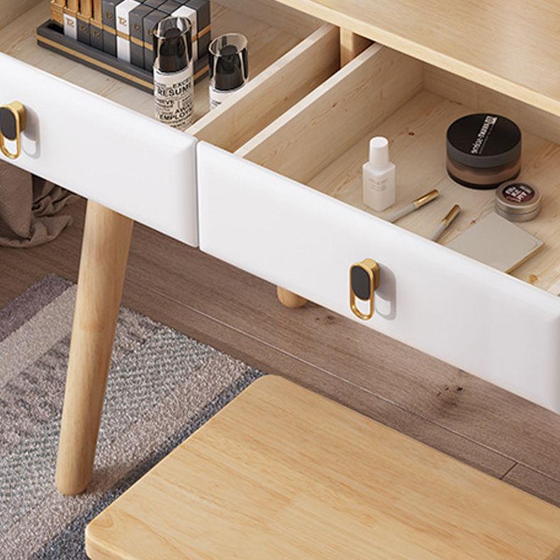 Tavolo da toeletta per trucco di gomma scandinavo 2 cassetti di vanità