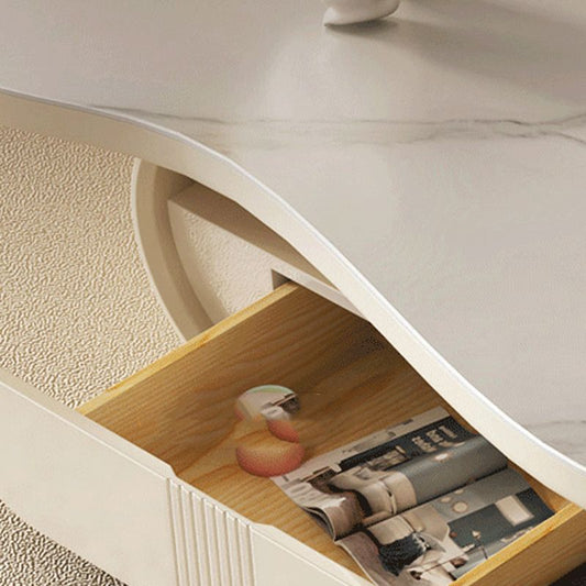 35 "幅の現代カクテルテーブル白いシングルコーヒーテーブル