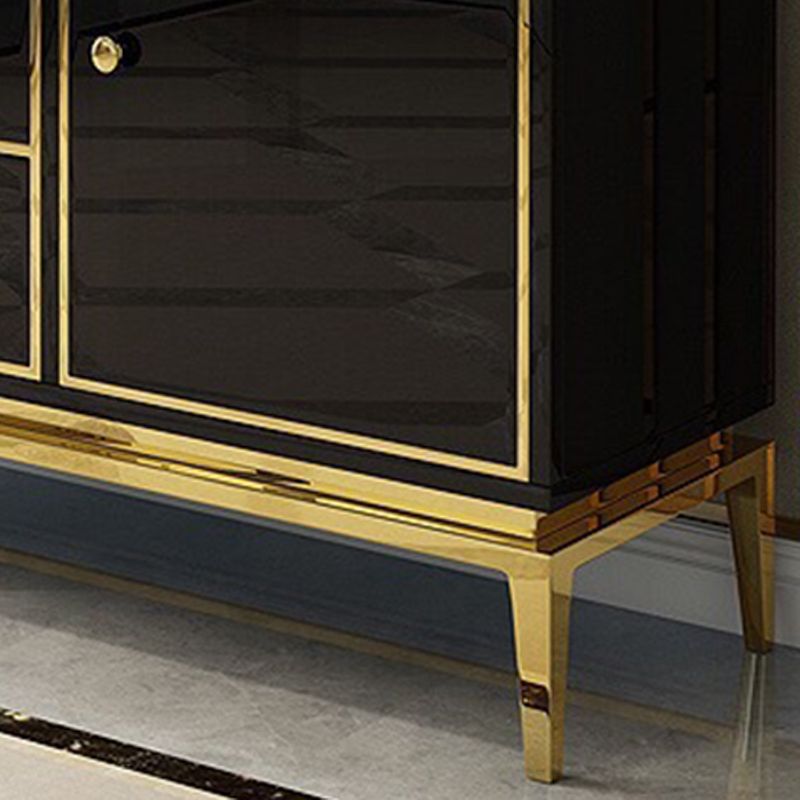 Glam Sideboard Buffet Mirrored 3 Drawers and 2 Doors Cabinets Buffet Sideboard Clearhalo 'buffet_sideboard' 'Buffets & Sideboards' 'furn' 'furn_buffet_sideboard' 'Furniture' 'Kitchen & Dining Furniture' 1200x1200_f0403bc9-8f24-4143-bd6e-7319e30edd1e