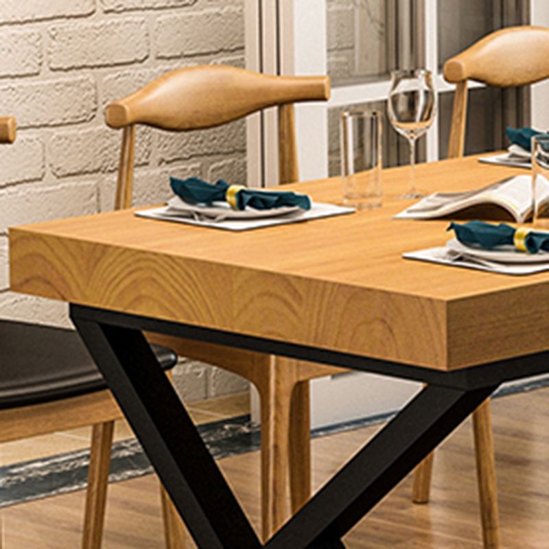 Pine Solid Wood Dining Table Industrial Rectangle Table with Double Pedestal Clearhalo 'Dining Tables & Seating' 'Dining Tables' 'dining_table' 'furn' 'furn_dining_table' 'Furniture' 'Kitchen & Dining Furniture' 1200x1200_f041e66d-c1e1-4a91-bf95-445f0fbfcd00