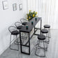 Bistrotisch im Industriestil mit Steinplatte und Metallsockel