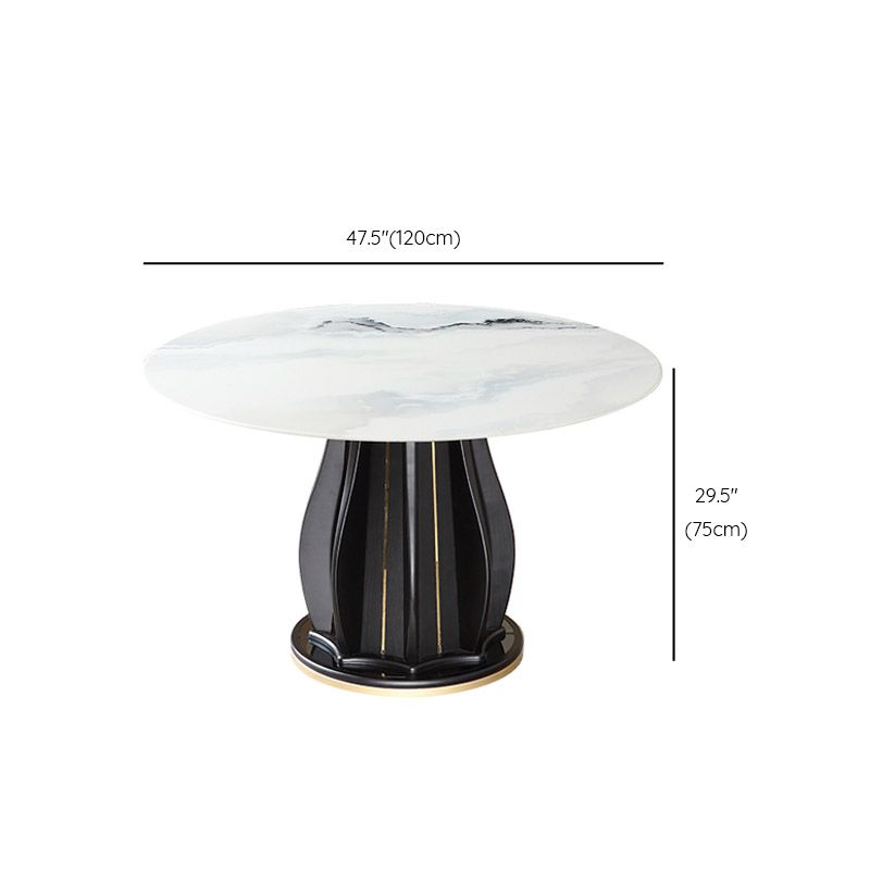 Contemporary Dining Table Stone and Solid Wood Dinette Table Clearhalo 'Dining Tables & Seating' 'Dining Tables' 'dining_table' 'furn' 'furn_dining_table' 'Furniture' 'Kitchen & Dining Furniture' 1200x1200_f0421985-31af-4559-8bb1-fd9e79fd30ea