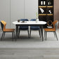 Sintered Stone Top Extendable Round Table for Restaurant Modern Dining Table in White with 4 Legs Clearhalo ' dining_table' 'Dining Tables & Seating' 'Dining Tables' 'furn' 'furn_dining_table' 'Furniture' 'furniture_dining_table' 'Kitchen & Dining Furniture' 'kitchen&dining_furn' 'kitchen' 'kitchen_dining_table' 1200x1200_f04369d5-2c19-4221-80de-ece3e49ad51a