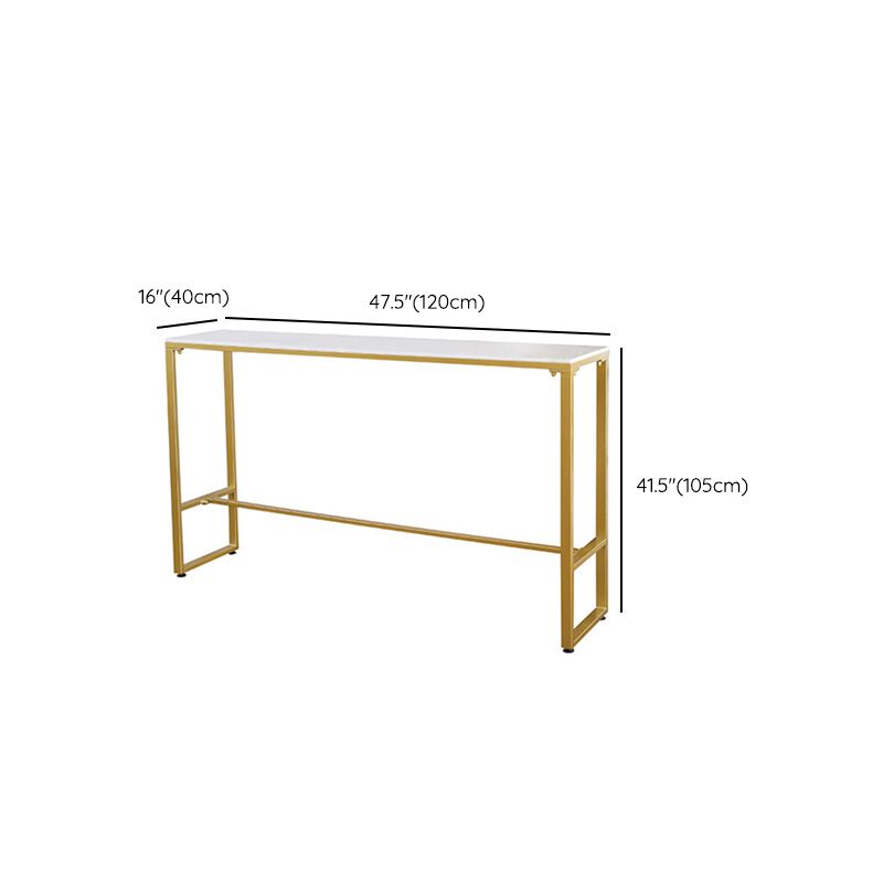 Glam Bar-height Table White Stone Top Pub Table with Gold Base Clearhalo 'Bar Furniture' 'Bar Tables' 'bar_tables' 'furn' 'furn_bar_tables' 'Furniture' 'Kitchen & Dining Furniture' 1200x1200_f044df5f-4344-484d-aecb-9e700828de31