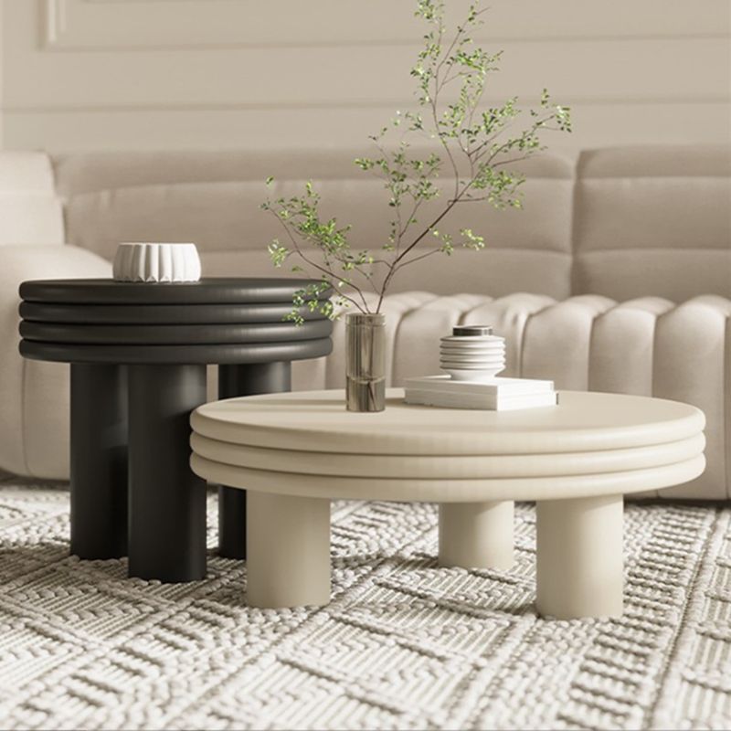 Contemporary Simple 3 Legs Coffee Table Round Wood Cocktail Table Set Clearhalo 'Coffee & Accent Tables' 'Coffee Tables' 'coffee_tables' 'furn' 'furn_coffee_tables' 'Furniture' 'Living Room Furniture' 1200x1200_f04639d9-cf04-464e-8ec0-825fe16527a3