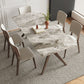 Modern 1/4/5/7 Pieces Dining Furniture Stone Rectangle Dining Table Set in Gray