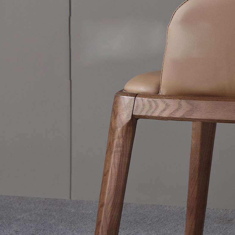 Contemporary Style Chair Wood Solid Back Dining Chair for Dining Room