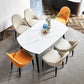Simplicity Style Round Dining Table Stone Drop-Leaf Dinner Table with 4 Legs Clearhalo ' dining_table' 'Dining Tables & Seating' 'Dining Tables' 'furn' 'furn_dining_table' 'Furniture' 'furniture_dining_table' 'Kitchen & Dining Furniture' 'kitchen&dining_furn' 'kitchen' 'kitchen_dining_table' 1200x1200_f0489a42-aef8-4a6c-b049-0607329a539e