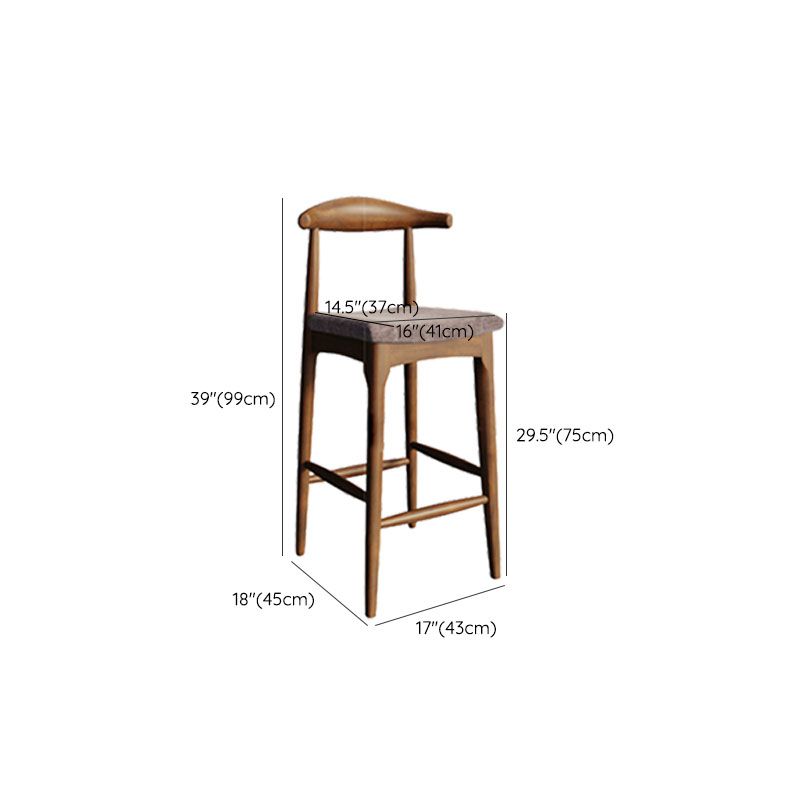 Solid Wood Dining Stools Scandinavian Bar Stools with Footrest
