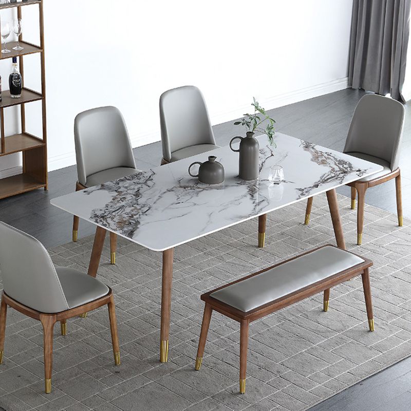 Rectangle Dining Site Table Stone Dining Room Collection with Solid Wood Base Clearhalo ' dining_table' 'Dining Tables & Seating' 'Dining Tables' 'furn' 'furn_dining_table' 'Furniture' 'furniture_dining_table' 'Kitchen & Dining Furniture' 'kitchen&dining_furn' 'kitchen' 'kitchen_dining_table' 1200x1200_f0512985-944f-497f-ad24-63cf373496c8
