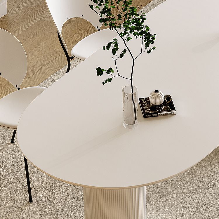 Luxury Oval Shape Kitchen Table Sintered Stone Double Pedestal Dining Table Clearhalo 'Dining Tables & Seating' 'Dining Tables' 'dining_table' 'furn' 'furn_dining_table' 'Furniture' 'Kitchen & Dining Furniture' 1200x1200_f051ee74-92ed-4bfd-b425-a676c7823ac0