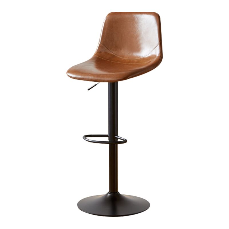 Modern Leather Bar Stool Footrest Bucket Adjustable Indoor Counter Stool Clearhalo 'Bar Furniture' 'Bar Stools' 'bar_stools' 'furn' 'furn_bar_stools' 'furniture_bar_stools' 'Kitchen & Dining Furniture' 'kitchen&dining_furn' 'kitchen' 'kitchen_furn' Furniture' 1200x1200_f0538b1c-6fff-4380-b8ca-f0a220591f04