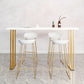 Dining Room Wood Top Counter Table Gold Base 42-inch Glam Style Bar Table Clearhalo 'Bar Furniture' 'Bar Tables' 'bar_tables' 'furn' 'furn_bar_tables' 'Furniture' 'furniture_bar_tables' 'Kitchen & Dining Furniture' 'kitchen&dining_furn' 'kitchen' 1200x1200_f05416c3-a908-4c32-85c6-93259678da06