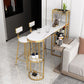 Stone Indoor Glam Bar Dining Table Iron Double Pedestal Bistro Table with Wine Rack Clearhalo 'Bar Furniture' 'Bar Tables' 'bar_tables' 'Furniture' 'furniture_bar_tables' 'Kitchen & Dining Furniture' 'kitchen&dining_furn' 'kitchen' 1200x1200_f055860e-f02d-421b-8833-dc2ae7bce31e