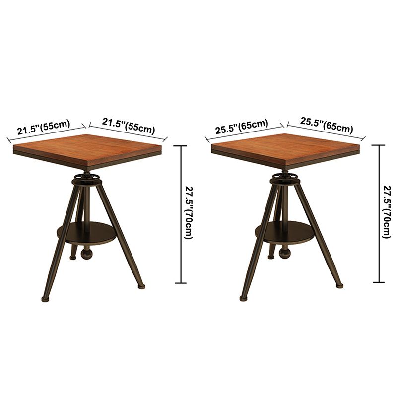 Solid Wood Industrial Dining Table Adjustable Square Table with Black Frame for Dinning Room Clearhalo ' dining_table' 'Dining Tables & Seating' 'Dining Tables' 'furn' 'furn_dining_table' 'Furniture' 'furniture_dining_table' 'Kitchen & Dining Furniture' 'kitchen&dining_furn' 'kitchen' 'kitchen_dining_table' 1200x1200_f0559eb9-df62-4acd-a901-f4df183a8433