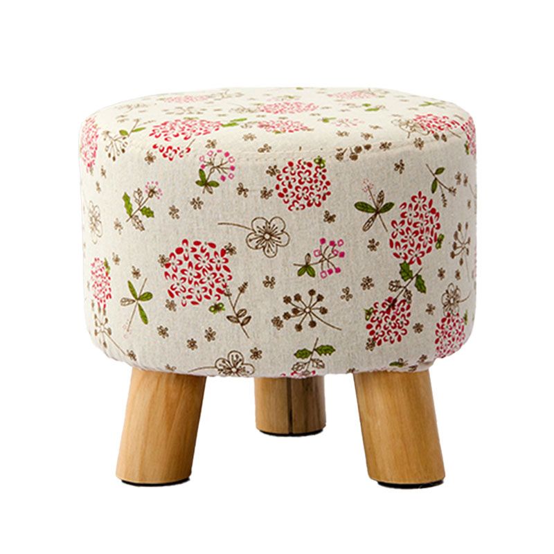 Fabric Standard Stool Contemporary Simple Round Upholstered Ottoman Clearhalo 'furn' 'furn_ottomans_poufs' 'Furniture' 'Living Room Furniture' 'Ottomans & Poufs' 'ottomans_poufs' 1200x1200_f056f0b0-e379-4a07-b956-5eded27cdbe5